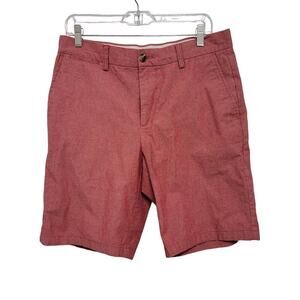 Old Navy Mens Red Flat Front Shorts 32 Ultimate Slim Built in Flex RN# 54023 635